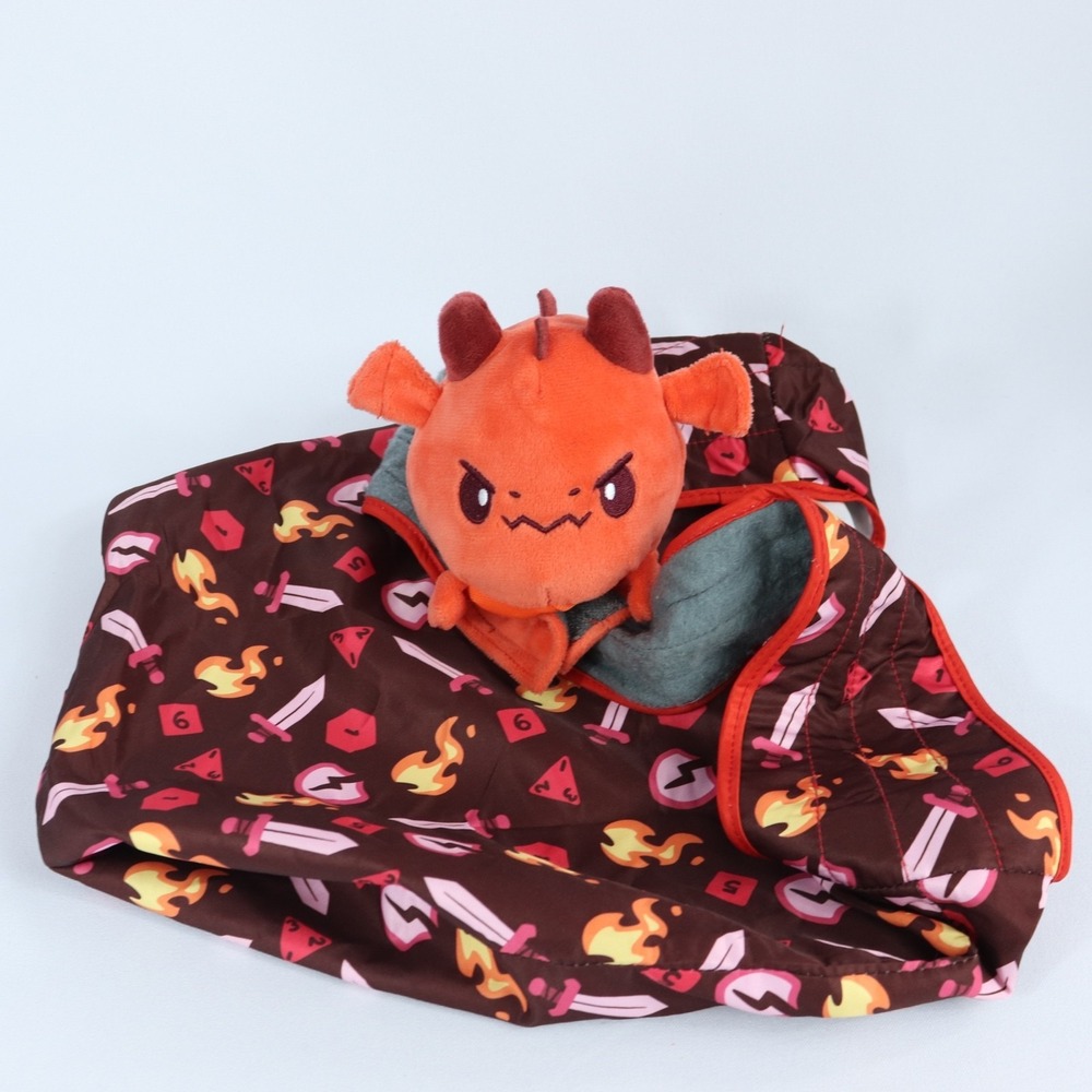 TeeTurtle Plushie Tote Reusable Bag Red Dragon Tabletop Gaming‎ Pattern